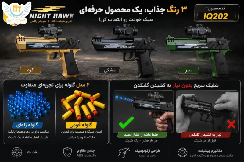 تفنگ 2 کاره تیر اسفنجی و ژله ای آیتم IQ202 - تصویر 7